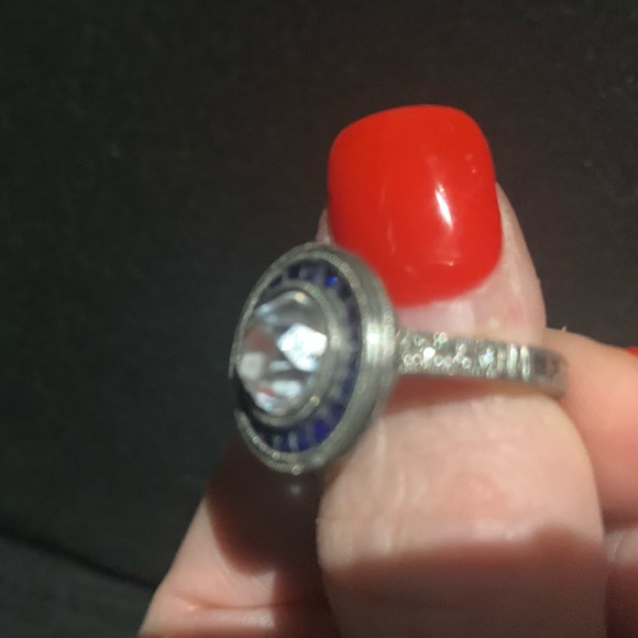 Art Deco 2 ct  old European Cz ring - Picture 2 of 7